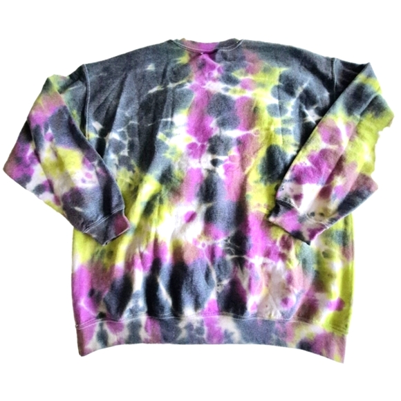 Spooky Vibes Tie-Dye Multi Crew Neck Sweatshirt Comfy Gift Fall Halloween Winter - Picture 2 of 11